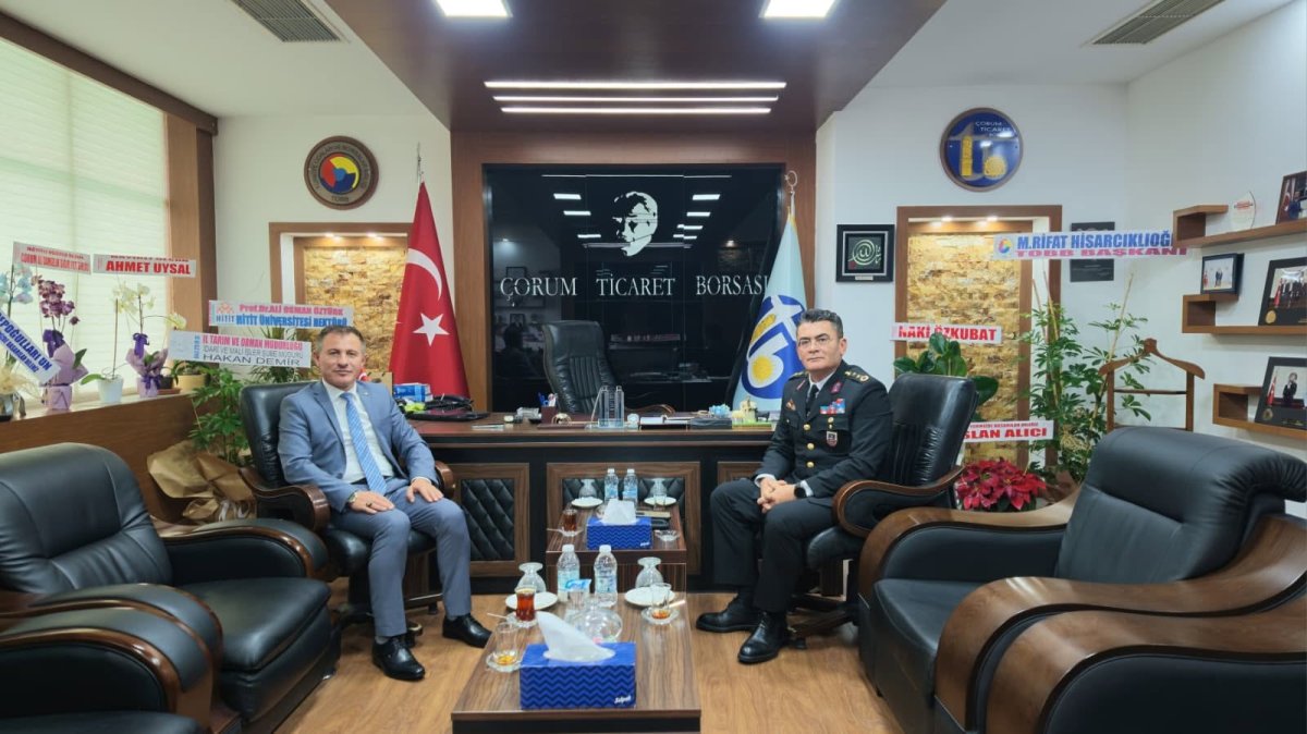 İl Jandarma Komutanı Ayvaz'dan Ticaret Borsasına Tebrik Ziyareti