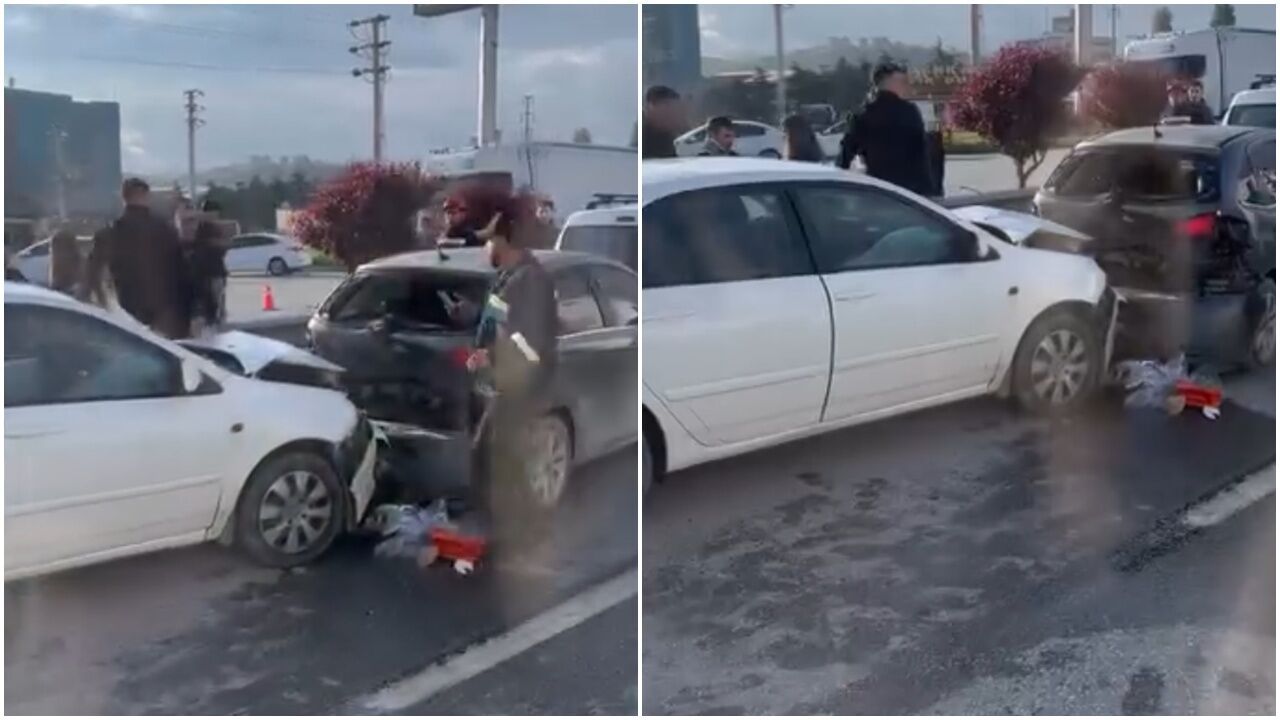 Çevreyolunda Zincirleme Kaza: Otomobiller Birbirine Girdi, 4 Yaralı