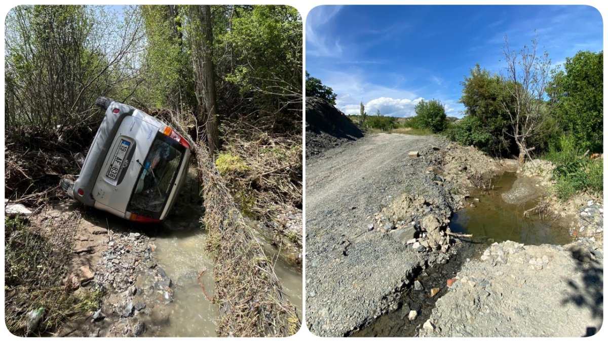 Sel Baskını Yolu Dağıttı,  Vatandaşlar Mağdur