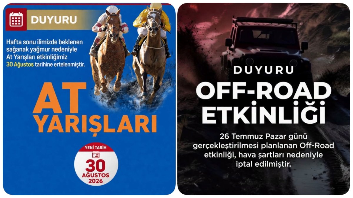 Çorum Belediyesi'nden Hafta Sonu Etkinlikleri İçin İptal Ve Erteleme Duyurusu