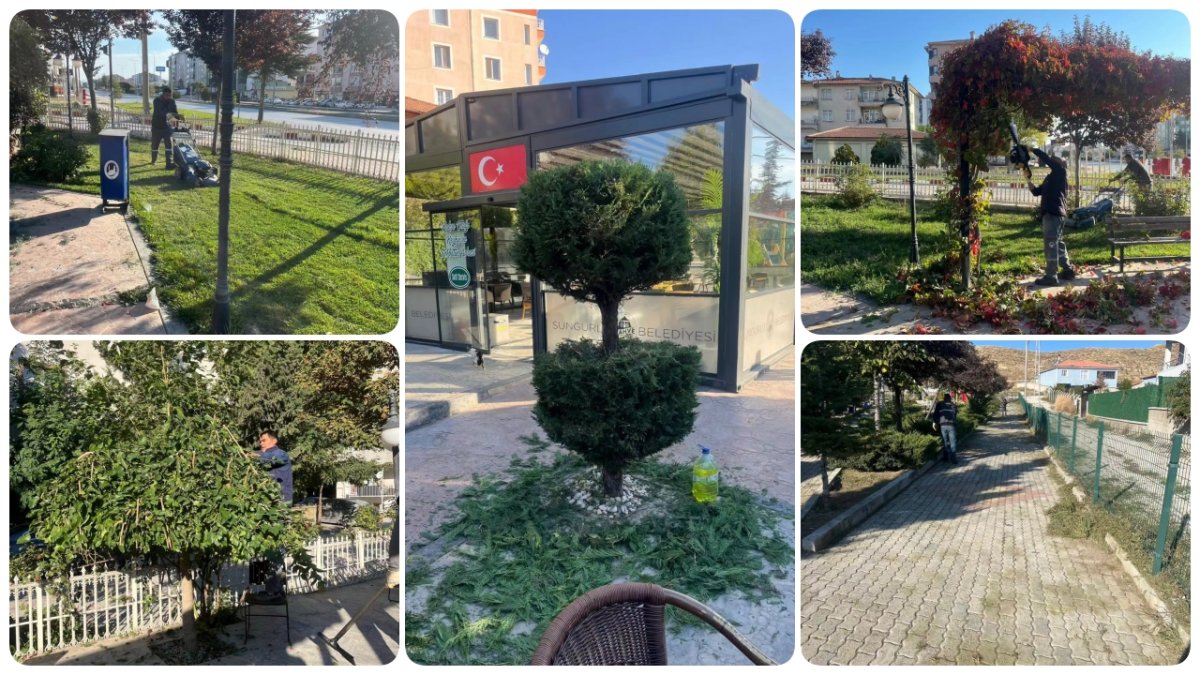 Sungurlu Belediyesi'nden Parklarda Bakım Ve Temizlik Seferberliği