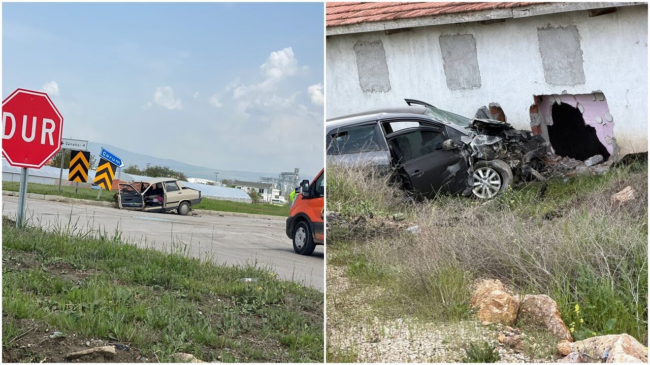 Kafa Kafaya Çarpışan Otomobiller Hurdaya Döndü: 3 Yaralı