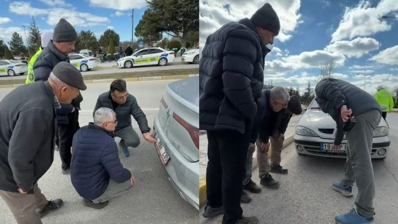 Polis Ekiplerini Gören Bir Sürücü Plakasının Trafiğe Uygunluğunu Sordu