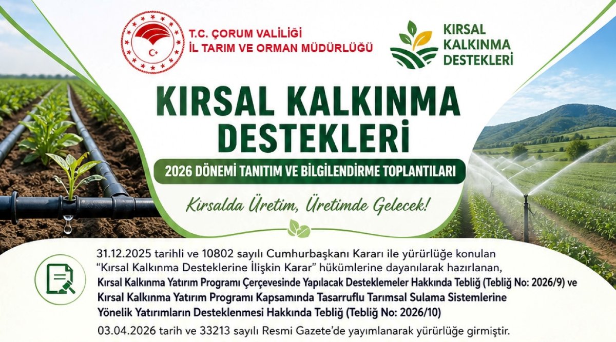 Çorum İl Tarım Ve Orman Müdürlüğü'nden "Kırsal Kalkınma Destekleri" Toplantısı Müjdesi