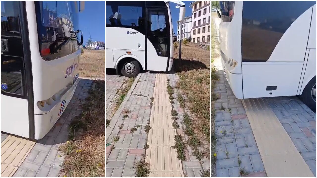 Yaya Yolunu Kapatan Midibüs Tepki Çekti