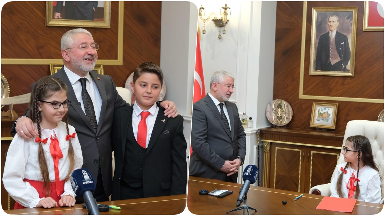 ÇORUM BELEDİYESİ BAŞKANLIK KOLTUĞU ÇOCUKLARA EMANET