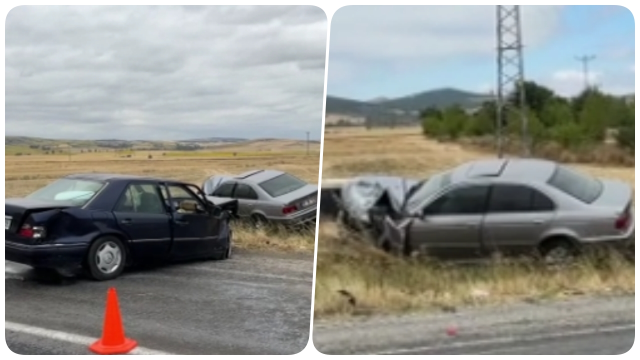 ALACA'DA İKİ OTOMOBİL ÇARPIŞTI: 5 YARALI