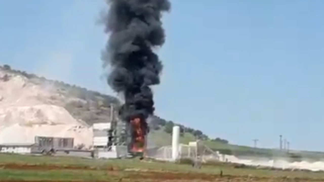 ASFALT ŞANTİYESİNDE KORKUTAN PATLAMA VE YANGIN
